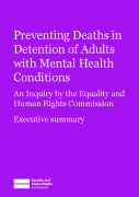 Preventing Deaths in Detention of Adults with Mental Health Conditions (Executive Summary)